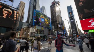 A general view of the Times Square in New York City, United States on September 16, 2022. (Photo by Aytac Unal/Anadolu Agency via Getty Images)