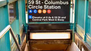 Entrance to NYC Subway station at Columbus Circle