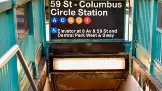 Entrance to NYC Subway station at Columbus Circle