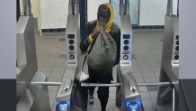 Man seen entering subway station wanted for violent shove in Bushwick.
