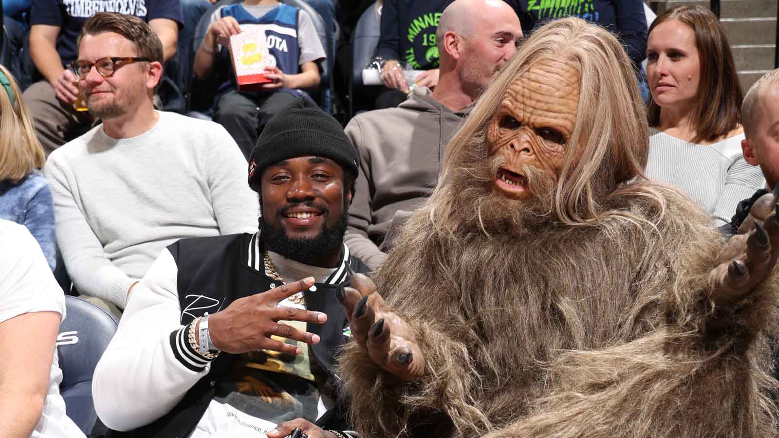 Dalvin Cook, Bigfoot sit courtside at Timberwolves season opener - NBC  Sports Chicago