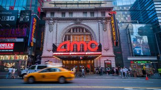 The AMC 25 Theatres in Times Square in New York is seen on Tuesday, July 8, 2014.