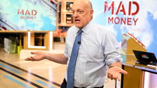 Jim Cramer on the set of “Mad Money” at the NYSE.