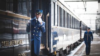 A guardsman on board the “Venice Simplon-Orient-Express.”