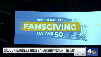 Saquon Barkley Hosts ‘Fansgiving on the 50' at MetLife Stadium