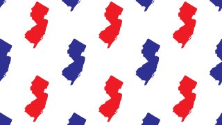 Maps of New Jersey in red and blue