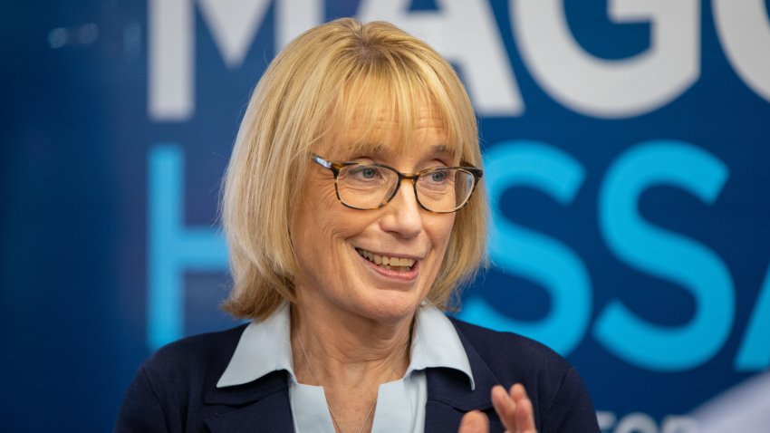 MANCHESTER, NEW HAMPSHIRE – NOVEMBER 07: U.S. Senator Maggie Hassan (D-NH) attends an election eve campaign event on November 07, 2022 in Manchester, New Hampshire. Hassan is campaigning for re-election against Republican Senate candidate Don Bolduc. (Photo by Scott Eisen/Getty Images)