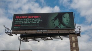 Mounds View, Minnesota, Anti-trafficking billboard put up by the National Human Trafficking Resource Center