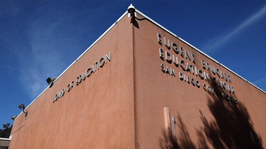 This photo shows the San Diego Unified School District's Board of Education building in October of 2022.