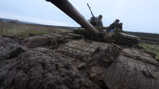 Ukrainian tankers near an undisclosed front line position in eastern Ukraine on Nov. 28, 2022, amid the Russian invasion of Ukraine.