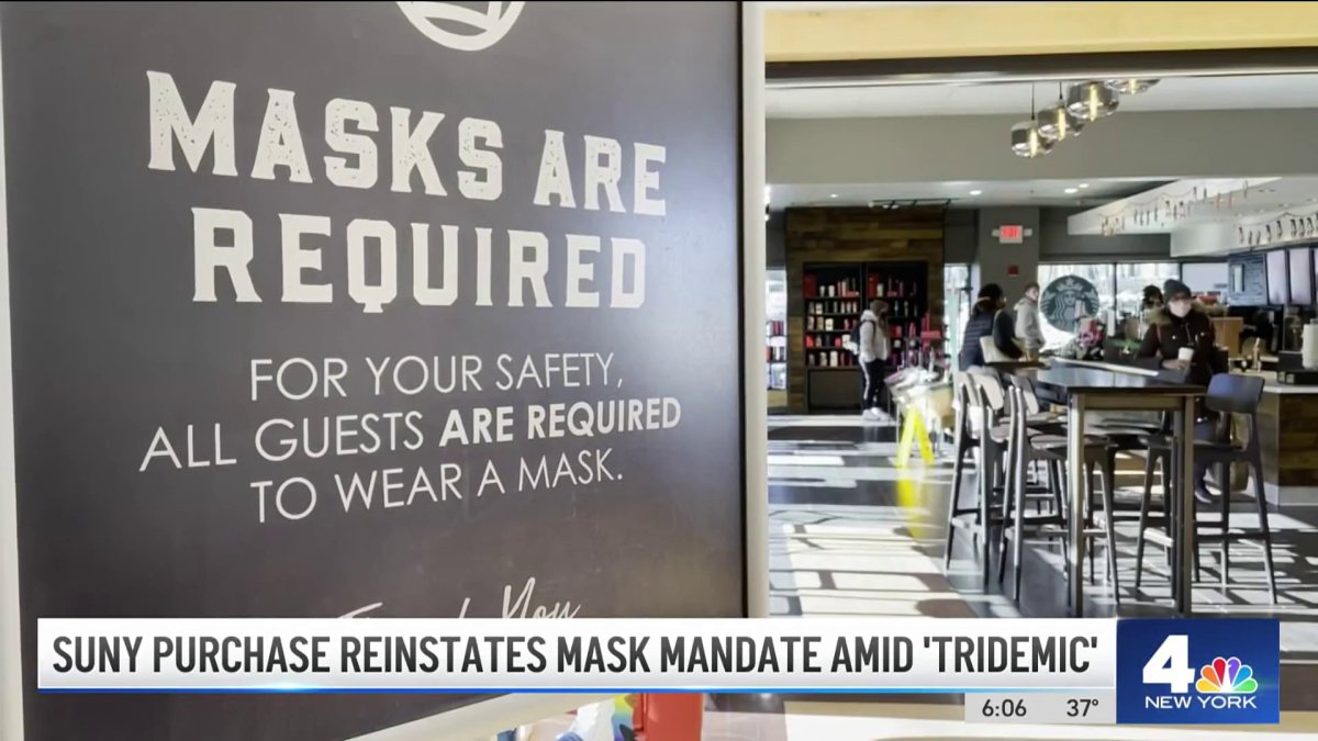 SUNY Purchase Reinstates Mask Mandate Amid ‘Tridemic’ NBC New York