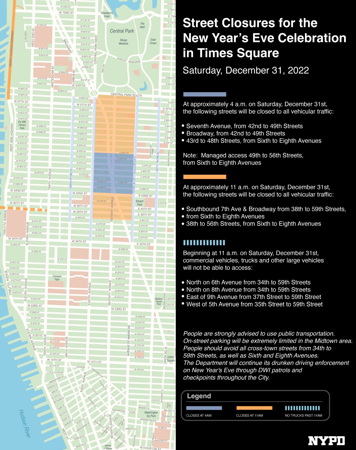 Times Square NYE street closures