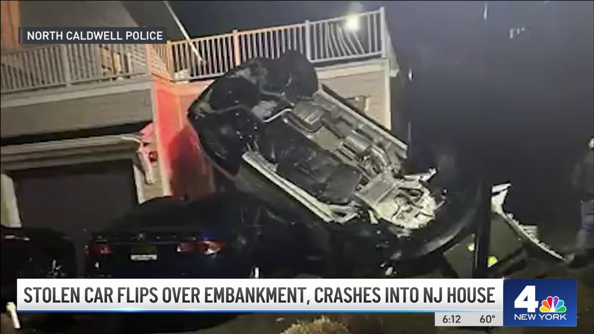Stolen Car Flips Over Embankment Crashes Into NJ House NBC New York stolen-car-flips-over-embankment-crashes-into-nj-house-nbc-new-york
