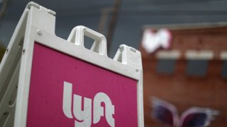 The Lyft Driver Hub is seen in Los Angeles, California.
