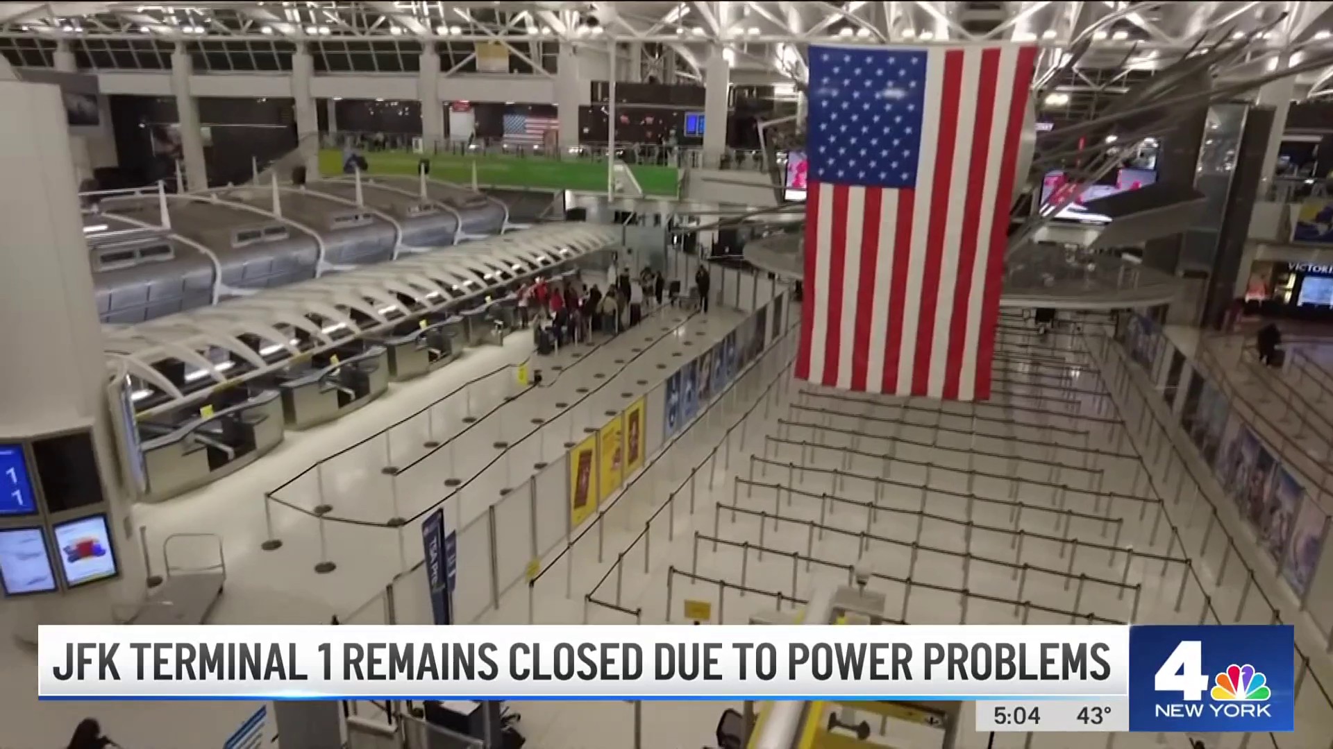 JFK Terminal 1 Remains Closed Due to Power Problems