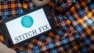 The Stitch Fix logo on a smartphone arranged in Hastings-on-Hudson, New York, U.S., on Saturday, June 5, 2021. Stitch Fix Inc. is scheduled to release earning on June 7.