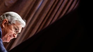 U.S. Federal Reserve Chair Jerome Powell testifies before a Senate Banking, Housing, and Urban Affairs Committee on Capitol Hill on March 3, 2022.