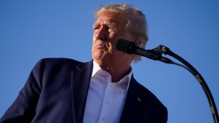 Former President Donald Trump speaks at a campaign rally at Waco Regional Airport, Saturday, March 25, 2023, in Waco, Texas.