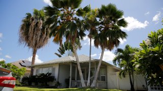 The home where U.S. defense contractor Walter Glenn Primrose and his wife, Gwynn Darlle Morrison, lived for years allegedly under aliases, is pictured, Wednesday, July 27, 2022, in Kapolei, Hawaii.