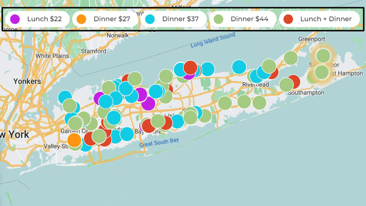 Long Island Restaurant Week 2023 Map Shows Deals by Town NBC New York