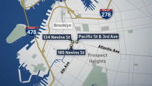 Three crime scenes noted on Brooklyn map