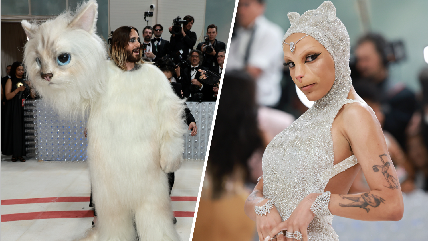 Jared Leto dresses up as Karl Lagerfeld's famed cat Choupette at Met Gala  2023