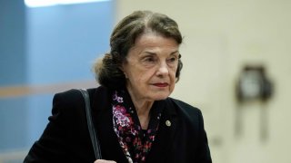 Sen. Dianne Feinstein (D-CA) walks through the Senate Subway on her way to a vote at the U.S. Capitol September 12, 2022 in Washington, D.C.