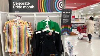 Pride Month merchandise is displayed at a Target store on May 31, 2023 in San Francisco, California. 