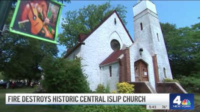Fire destroys historic church on Long Island