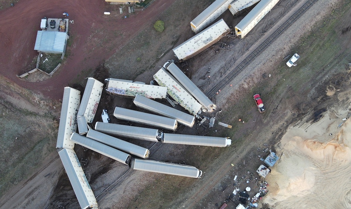 New cars and trucks crushed as freight train derails in Arizona NBC