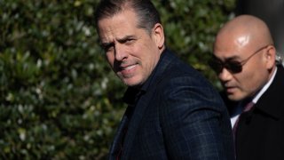 Hunter Biden walks along the South Lawn before the pardoning ceremony for the national Thanksgiving turkeys at the White House in Washington, Monday, Nov. 21, 2022.