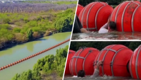 String of large buoys to deter migrants from crossing the Rio Grande into Texas