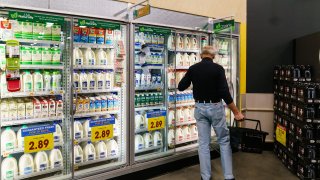 Shoppers are seen in a Kroger supermarket on October 14, 2022, in Atlanta, Georgia.