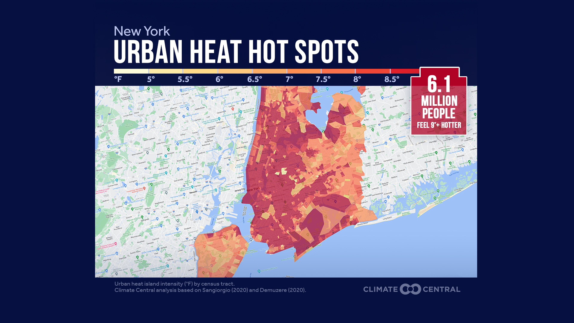 Urban heat island effect in New York City, Newark makes extreme heat ...