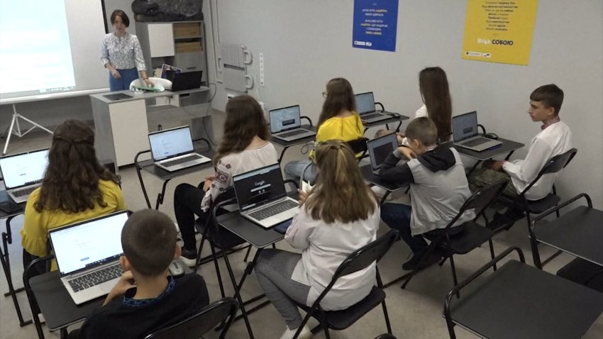 A classroom in Ukraine.