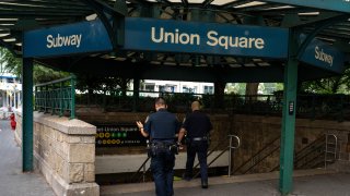UNITED STATES -June 17: A 32yr old man was pronounced dead at Bellevue Hospital after he was stabbed multiple times while aboard a southbound number four train at the Union Square Train Station in Manhattan on Saturday June 17, 2023. 0738.