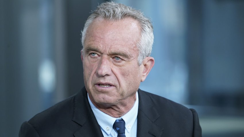 NEW YORK, NEW YORK – JULY 14: Democratic presidential  candidate Robert F. Kennedy Jr. visits “Fox & Friends” at Fox News Channel Studios on July 14, 2023 in New York City. (Photo by John Lamparski/Getty Images)