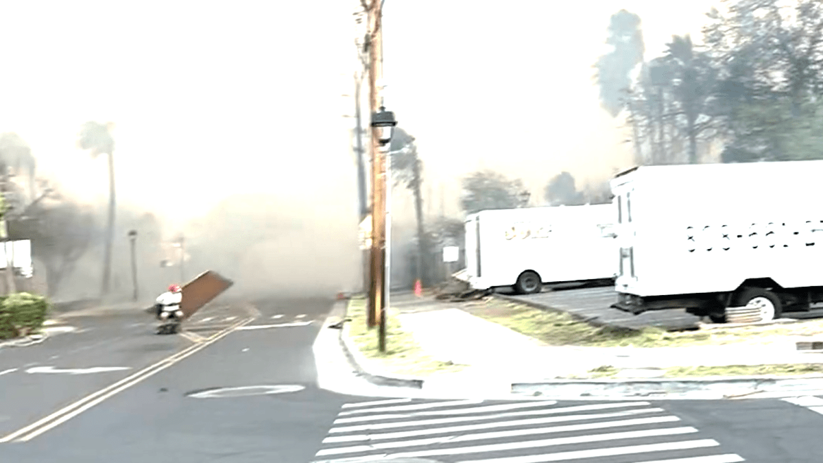 Person on scooter almost hit by debris in Hawaii NBC New York