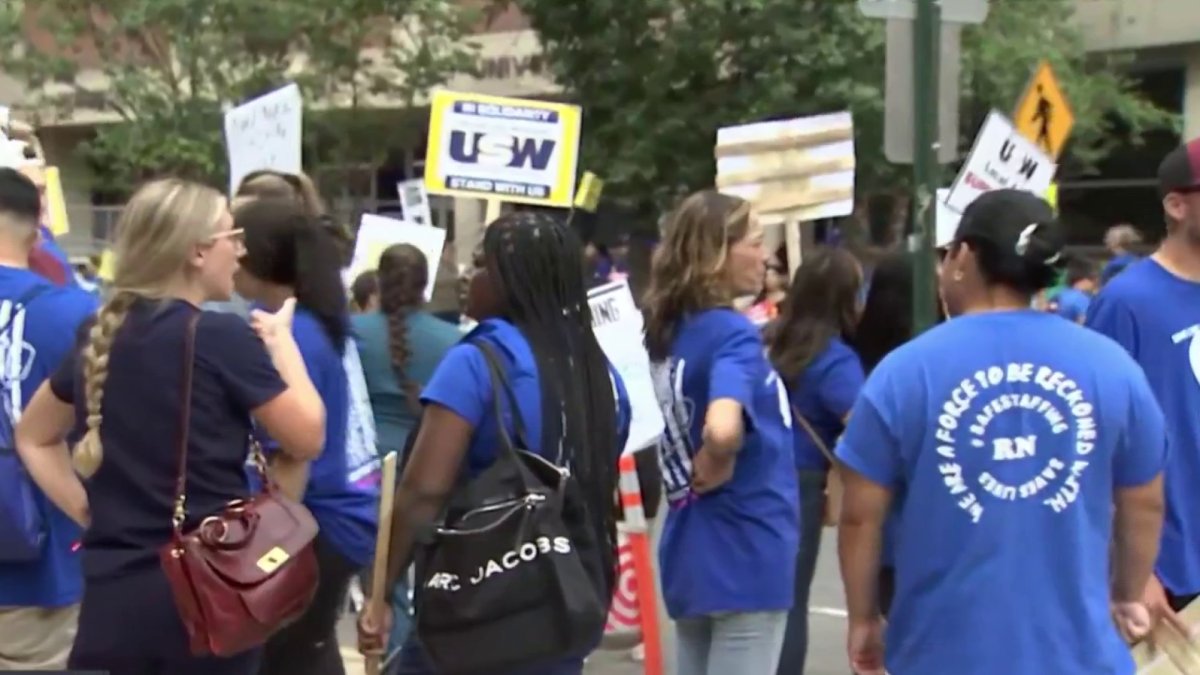 Nurses strike at Robert Woods Johnson University Hospital NBC New York