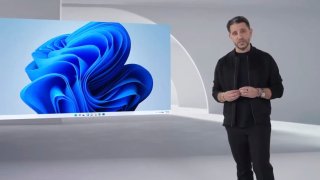 Panos Panay, Microsoft’s chief product officer, talks about Windows 11 at the Windows 11 launch event that was streamed live on June 24, 2021.