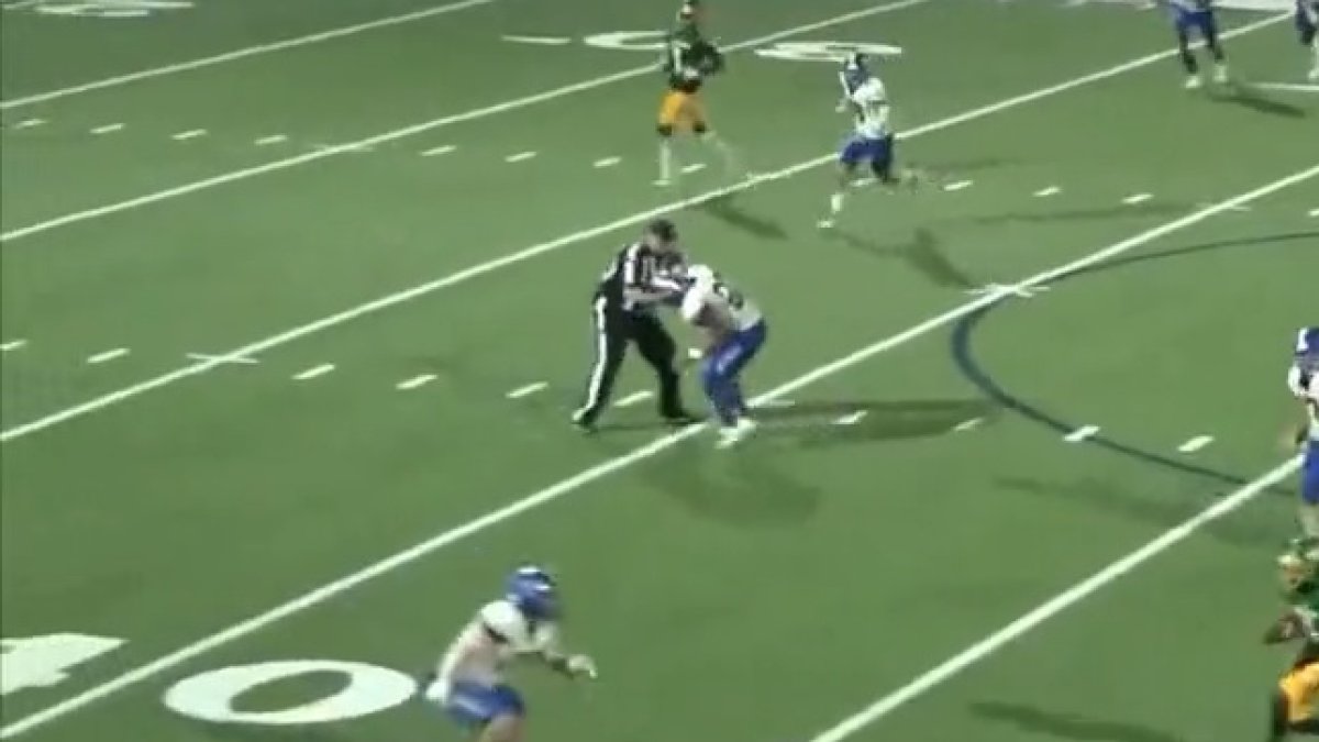 Video shows referee ripping helmet off Texas high school player – NBC