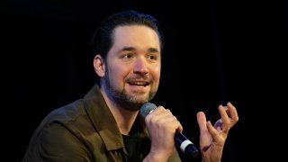 Alexis Ohanian, co-founder and executive chairman of Reddit, speaks during the Annual Non-Fungible Token (NFT) Event in New York, U.S., on Wednesday, Nov. 3, 2021.