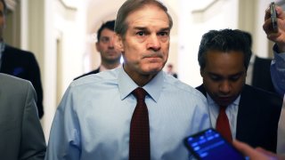 House Judiciary Committee Chairman Jim Jordan (R-OH) walks through a hallway at the U.S. Capitol on October 18, 2023 in Washington, DC.