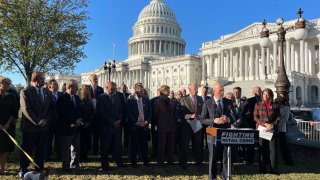 National Retail Federation CEO Matthew Shay speaking at a press conference for the lobby group’s “Fight Retail Crime Day.”