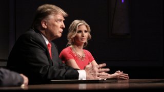FILE - Donald Trump and Ivanka Trump during the Celebrity Apprentice live season finale on May 16, 2010, in New York City.