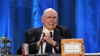 Charlie Munger at Berkshire Hathaway’s annual meeting in Los Angeles California. May 1, 2021.