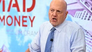 Jim Cramer on the set of Mad Money, August 18, 2022.