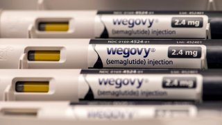 Still life of Wegovy an injectable prescription weight loss medicine that has helped people with obesity. It should be used with a weight loss plan and physical activity. 