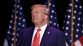 Former U.S. President and current Republican presidential candidate Donald Trump attends a campaign rally in Sioux City, Iowa, U.S. October 29, 2023.