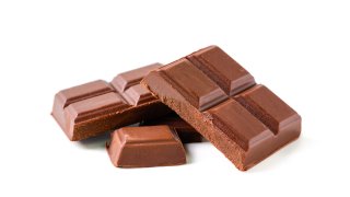 Stock photo: A view of chocolate bar pieces.